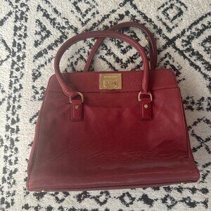 Wine Colored Leather Michael Kors Purse / Bag (wine/burgundy/maroon)